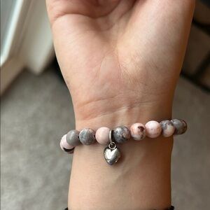 Chic Pink and Gray Stone Bracelet